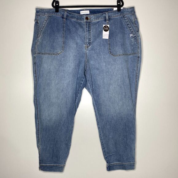 New Lane Bryant Signature Fit Boyfriend Jogger Zip Hem Jeans Women's Size 28 - Picture 11 of 11